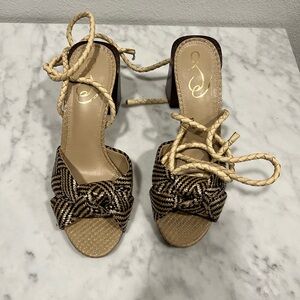 Sam Edelman Braided Tan and Black Heels